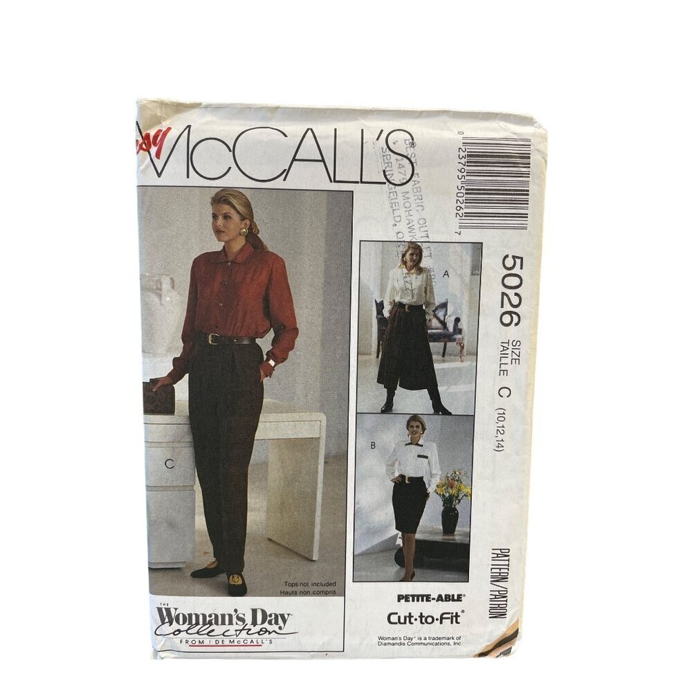 McCalls Sewing Pattern 5026 Skirt Pants Misses Size 10-14‎